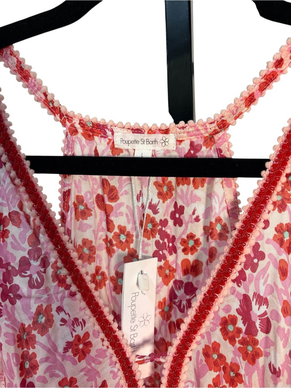 NWT Poupette St Barth Bety Mini Dress Pink Daffodil Large MSRP $310 - Picture 3 of 5